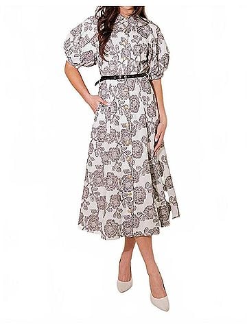 Flying Tomato Heritage Bloom Midi Dress in Natural (view 2)