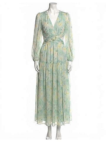 Astr Klarissa V-Neck Maxi Dress in Seafoam Floral (view 1)