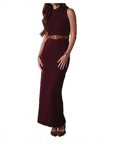 THE NORMAL BRAND Eloise Column Dress in Port Wine (view 2)