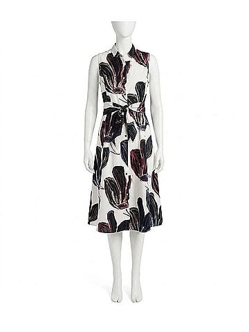 Nic + Zoe Sydney Stamped Flowers Shirt Dress in Multi (view 1)