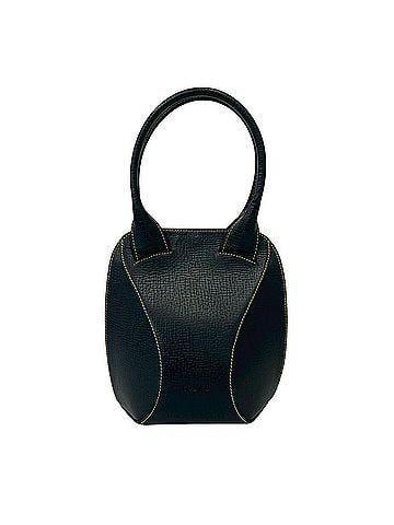 Loewe LOEWE Vintage Logo Embossed Leather Handbag Mini Tote Bag Boston Navy Blue 54931 (view 1)