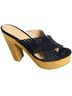 Veronica Beard 100% Suede Floral Solid Brown Blue Mule/Clog Size 9 1/2 - photo 5