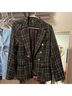Shein Checkered-gingham Black Gold Blazer Size M - photo 3