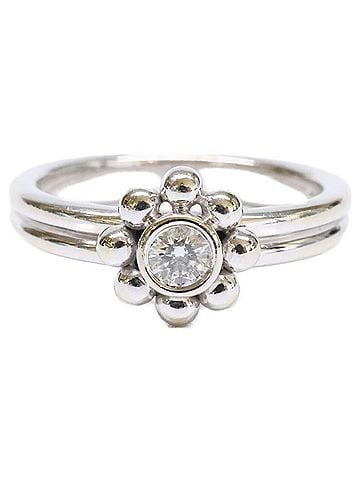 Tiffany & Co. TIFFANY&Co. Tiffany 750WG Ball Flower Diamond Ring, White Gold, Women's Ring (view 1)
