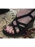 Fergalicious Print Black Ivory Wedges Size 10 - photo 7