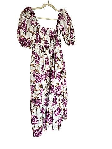 Abercrombie & Fitch Emerson Poplin Puff Sleeve Midi Casual Dress (view 2)