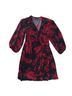 Connected Apparel Floral Black Red Cocktail Dress Size 10 - photo 1