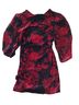 Connected Apparel Floral Black Red Cocktail Dress Size 10 - photo 2