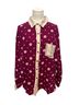 Easel 100% Cotton Floral Polka Dots Purple Button-Down Shirt Size L - photo 2