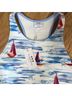 Flagpole Print Blue White Casual Dress Size M - photo 4