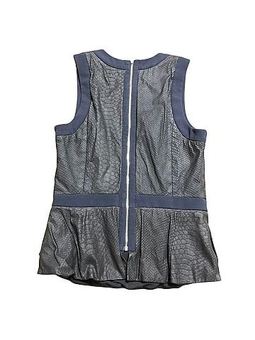 Rebecca Taylor Leather Snakeskin Peplum Top Sleeveless Top (view 2)