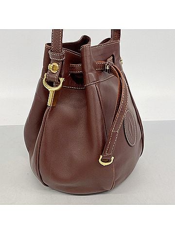 Cartier Cartier Must Shoulder Bag, Leather, Bordeaux, Women's (view 2)