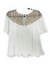Floreat 100% Polyester Floral Tan Short Sleeve Blouse Size 4 - photo 2