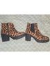 Boohoo Animal Print Brown Black Boots Size 7 - photo 3