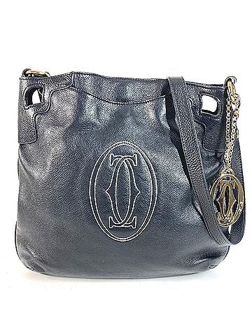 Cartier CARTIER Cartier Marcello logo crossbody bag with charm, leather, shoulder bag, black, for men and women. (view 1)
