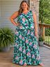 Ulla Popken Floral Blue Green Pink White Cocktail Dress Size 30 - photo 4