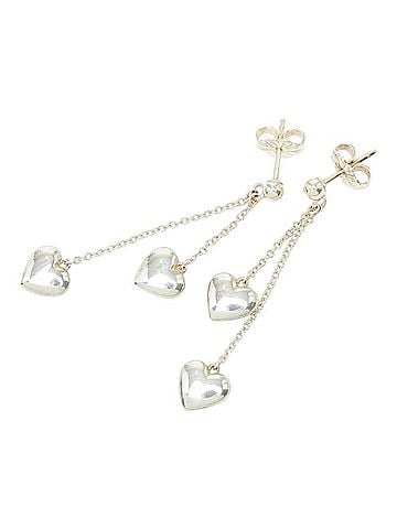 Tiffany & Co. Tiffany & Co. Double Heart Drop Swing Earrings, SV925 Silver, Women's. (view 1)