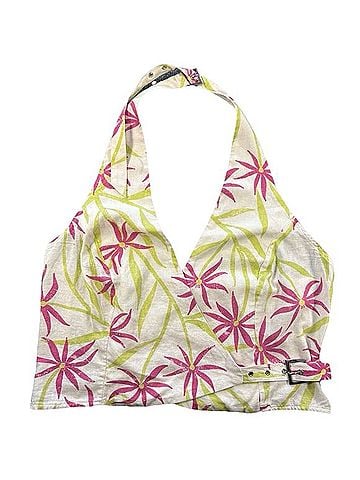 Anthropologie Celandine Floral Linen Wrap Halter Top Tank Top (view 1)