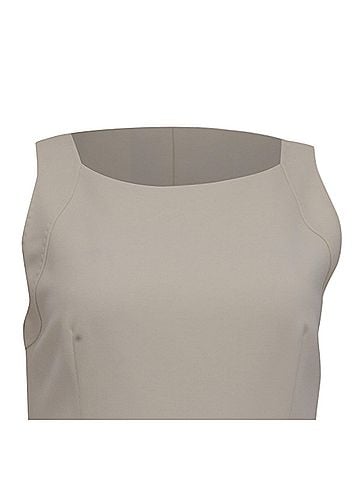 Max Mara  Max Mara Sleeveless Midi Dress in Ivory Wool  (view 2)