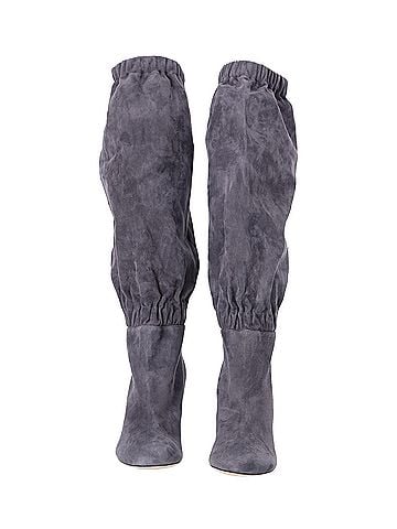 Jimmy Choo Jimmy Choo Maxyn 85 Knee-high Boots in Grey Suede (view 1)