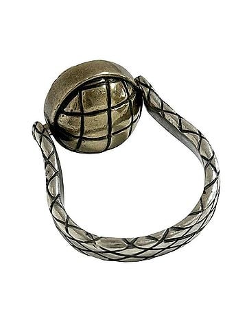 Bottega Veneta Bottega Veneta Men's Intrecciato Ball Ring, Silver (view 2)