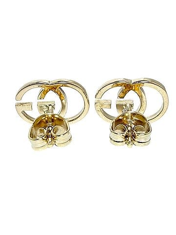 Gucci Gucci women's GG Running earrings, 18K gold, with aftermarket metal backs. (view 2)