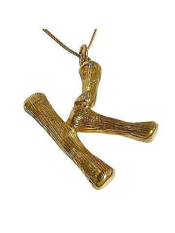 Céline Celine Alphabet Charm Pendant Necklace, Initial K, Large Size (view 1)