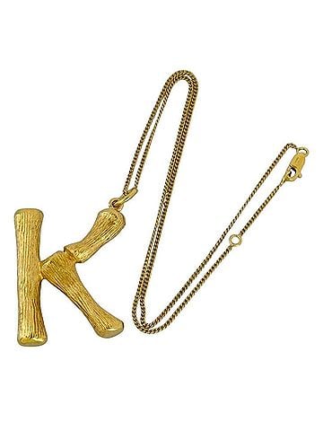 Céline Celine Alphabet Charm Pendant Necklace, Initial K, Large Size (view 2)
