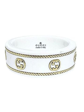 Gucci Gucci unisex interlocking G ring, 18K gold, pinky ring. (view 1)