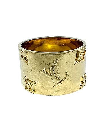 Louis Vuitton Louis Vuitton Men's Wide Ring, Monogram (L), Gold (view 1)