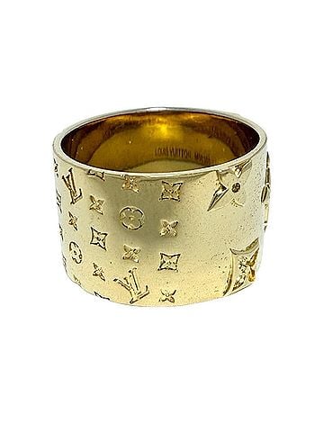 Louis Vuitton Louis Vuitton Men's Wide Ring, Monogram (L), Gold (view 2)