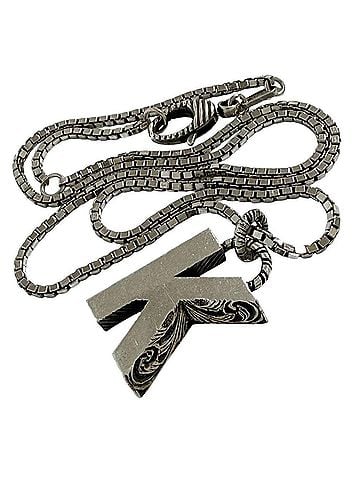 Gucci Gucci Unisex Alphabet Pendant Necklace, Initial K, Silver (view 2)
