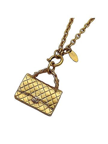 Chanel Chanel Matelassé Necklace for Women and Men, GP Gold, Handbag Motif, Long (view 1)
