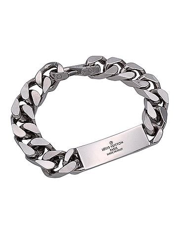 Louis Vuitton Louis Vuitton LOUIS VUITTON Men's Bracelet, Brand Metal Chain Monogram, Silver, M00855, Accessory (view 2)