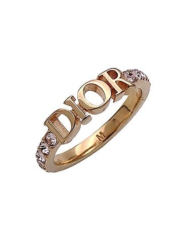 Christian Dior Christian Dior Dior ring for women, brand name ring, metal and crystal, Revolution, pink gold, size M, approx. 1 (view 1)