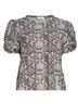 A.L.C. Snake Print Black White Short Sleeve Blouse Size L - photo 2