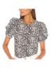 A.L.C. Snake Print Black White Short Sleeve Blouse Size L - photo 1