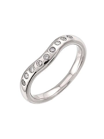 Tiffany & Co. Tiffany & Co. Wide Curved Band Ring with Diamonds, Platinum (Pt) (view 1)