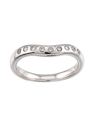Tiffany & Co. Tiffany & Co. Wide Curved Band Ring with Diamonds, Platinum (Pt) (view 2)