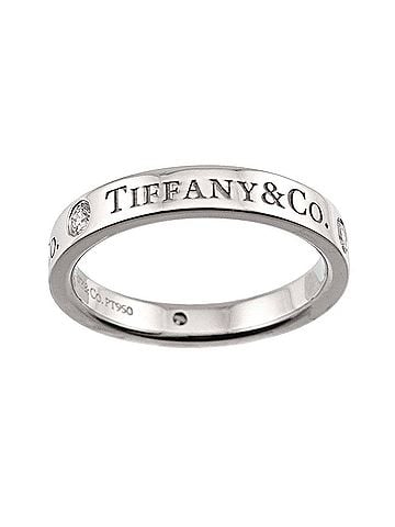 Tiffany & Co. Tiffany & Co. T&CO Flat Band Ring with 3 Diamonds, Platinum (Pt) (view 2)