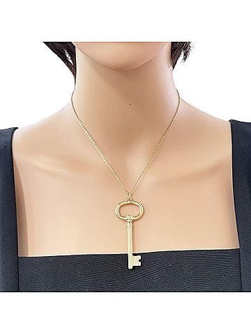 Tiffany & Co. Tiffany & Co. Oval Key Pendant Top, 18K Yellow Gold, Women's. (view 2)