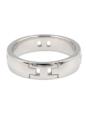 Hermès Hermes Hercules Ring, 18K White Gold (18KWG), Women's, Silver Tone (view 2)