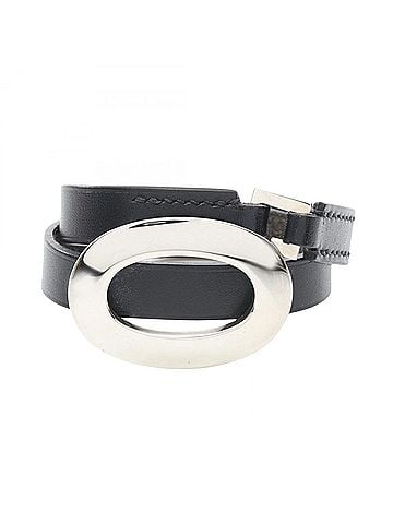 Hermès Hermes Double Tour Bracelet, Stainless Steel, Veau Swift Leather, Women's, Black/Silver. (view 1)