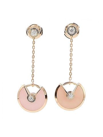 Cartier Cartier Amulet Diamond Opal Earrings, 18K Pink Gold (PG), Diamond, Opal, Women's, Tone, Clear B8301231 (view 1)