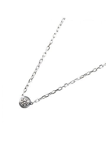Cartier Cartier d'Amour SM Necklace, 18K White Gold (18KWG), Diamond, Women's, Silver/Clear Tone (view 1)