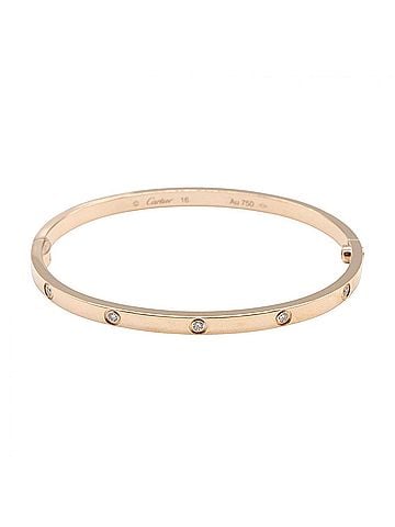 Cartier Cartier Love Bracelet SM 10PD Accessory 18KPG (Pink Gold) Diamond Women's Gold Tone Clear B6079617 (view 1)