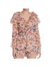 Aqua 100% Polyester Floral Pink Romper Size M - photo 1