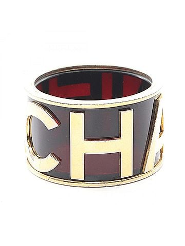 Chanel Chanel Bangle Accessory, Gold Plated (GP), Women's, Gold/Black Tones (view 1)