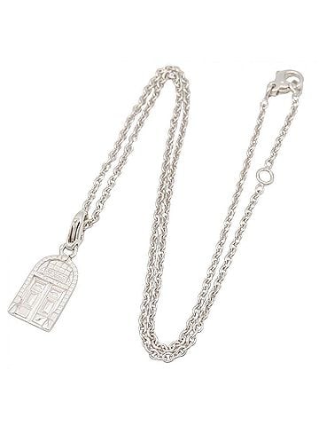 Chanel Chanel CHANEL Door Motif Necklace, 18KWG (White Gold) Silver Tone, for Men and Women (view 2)