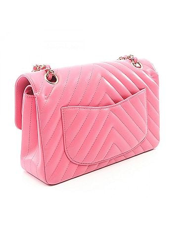 Chanel Chanel Chevron V-stitch Shoulder Bag/Handbag, Lambskin Leather, Women's, Pink (A01113) (view 2)